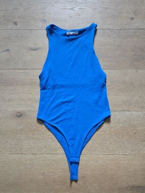 Zara Bright Blue Sleeveless Bodysuit S